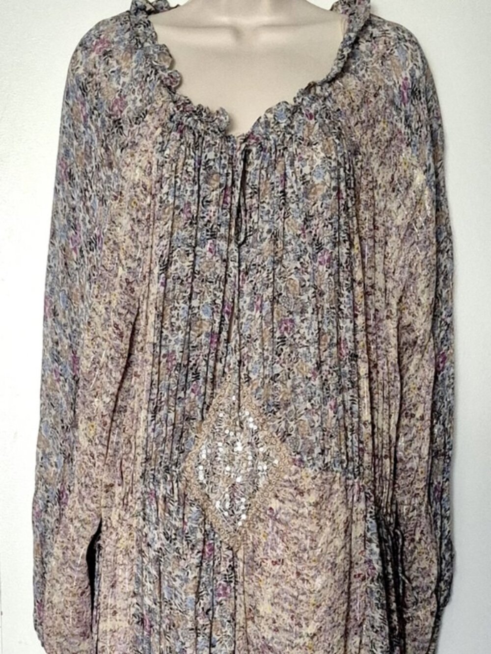 Zara ZW Collection Metallic Thread Maxi Dress Multicolored Size Large NWT - Picture 5 of 15